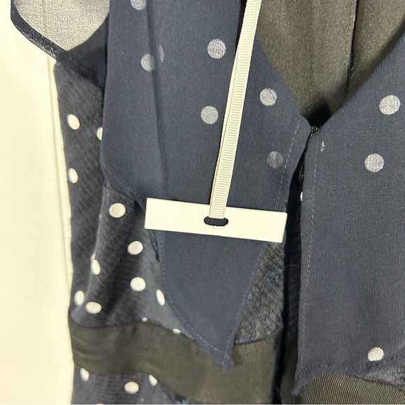 Harlyn Navy Polka Dot & Lace Sleeveless Mini Dress Extra Small - Picture 8 of 9